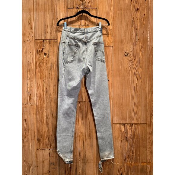 LAMBERT / Levis Up-Cycled Distressed Re-Purposed Lambert Womens Jeans 26 Blue De - Picture 6 of 12
